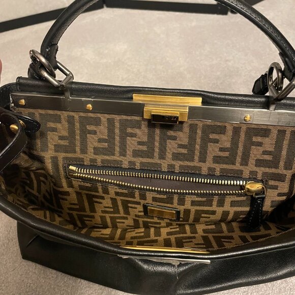 Fendi Goatskin Peekaboo (ISeeU) Satchel - Black - Picture 10 of 16